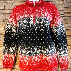 Ralph Lauren Hand Knit  3/4 Zip Sweater